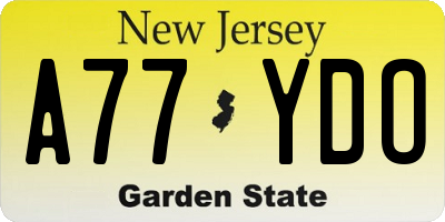 NJ license plate A77YDO