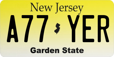 NJ license plate A77YER