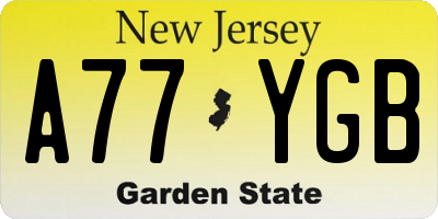 NJ license plate A77YGB