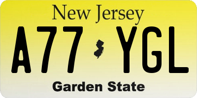 NJ license plate A77YGL