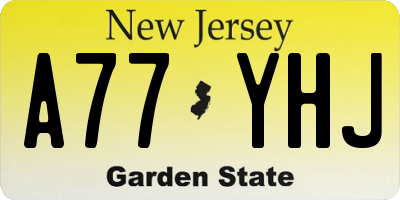 NJ license plate A77YHJ