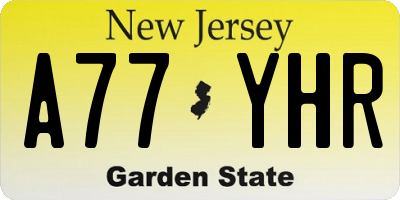 NJ license plate A77YHR