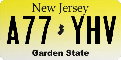 NJ license plate A77YHV