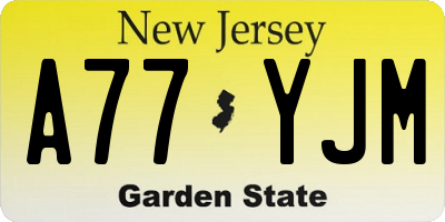 NJ license plate A77YJM