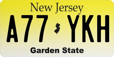 NJ license plate A77YKH