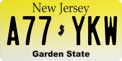 NJ license plate A77YKW