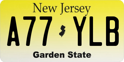 NJ license plate A77YLB