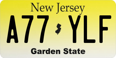 NJ license plate A77YLF