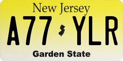 NJ license plate A77YLR
