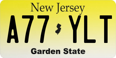 NJ license plate A77YLT