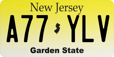 NJ license plate A77YLV