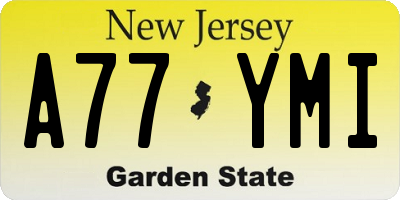 NJ license plate A77YMI