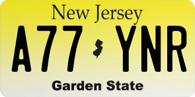 NJ license plate A77YNR