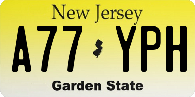 NJ license plate A77YPH