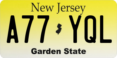 NJ license plate A77YQL