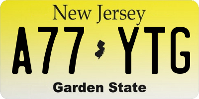 NJ license plate A77YTG