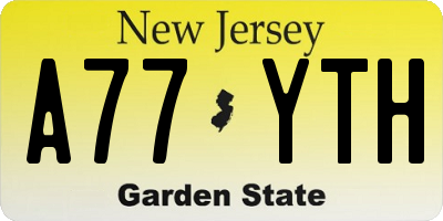 NJ license plate A77YTH
