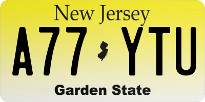 NJ license plate A77YTU