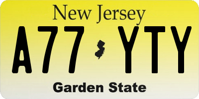 NJ license plate A77YTY