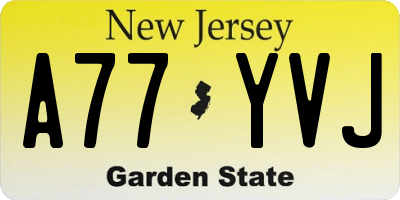 NJ license plate A77YVJ