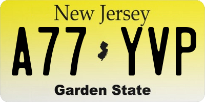 NJ license plate A77YVP