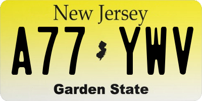 NJ license plate A77YWV