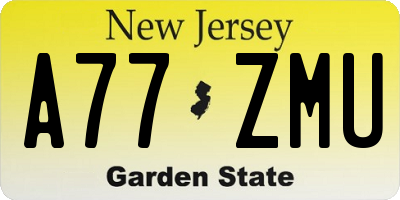 NJ license plate A77ZMU