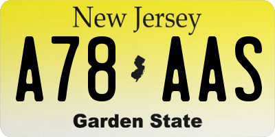 NJ license plate A78AAS