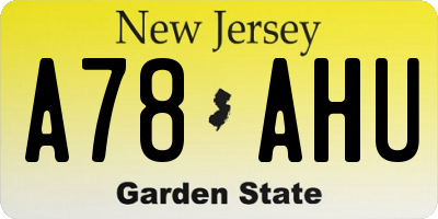 NJ license plate A78AHU