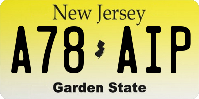 NJ license plate A78AIP