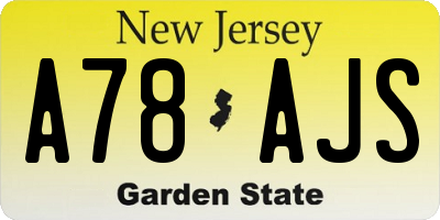 NJ license plate A78AJS