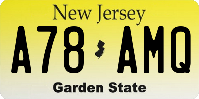 NJ license plate A78AMQ