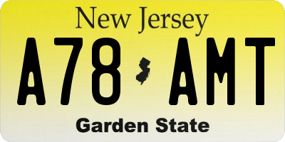 NJ license plate A78AMT