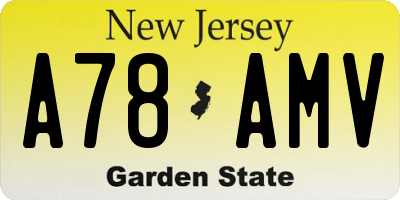 NJ license plate A78AMV