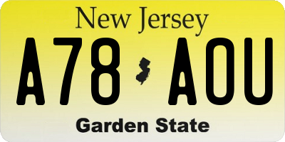 NJ license plate A78AOU