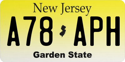 NJ license plate A78APH