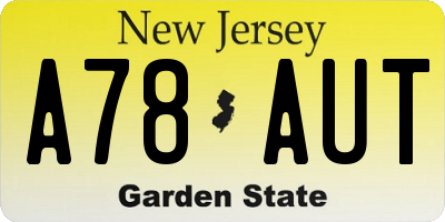 NJ license plate A78AUT