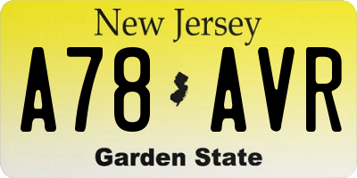NJ license plate A78AVR