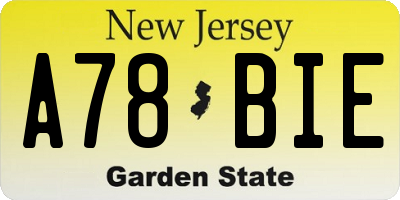 NJ license plate A78BIE