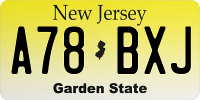 NJ license plate A78BXJ