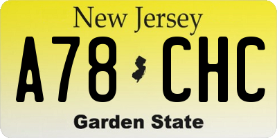 NJ license plate A78CHC