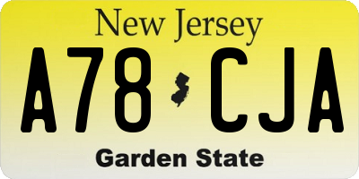NJ license plate A78CJA