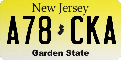 NJ license plate A78CKA