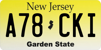 NJ license plate A78CKI