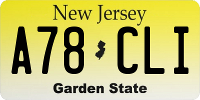 NJ license plate A78CLI