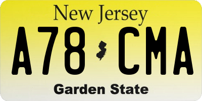 NJ license plate A78CMA