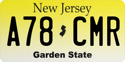 NJ license plate A78CMR