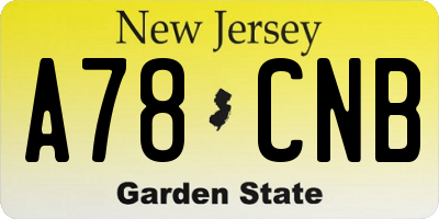 NJ license plate A78CNB