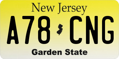 NJ license plate A78CNG