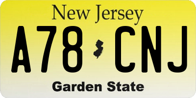 NJ license plate A78CNJ